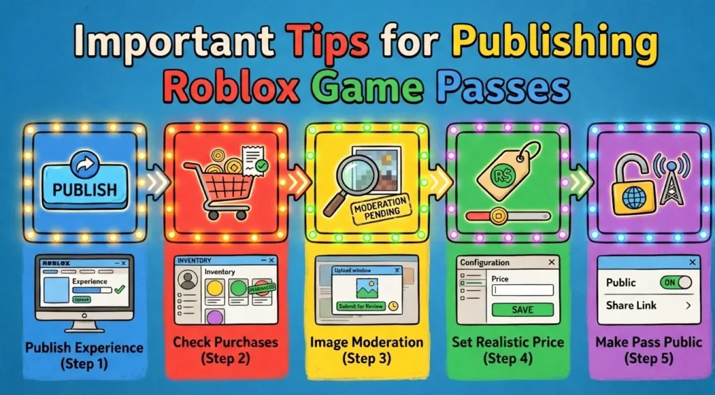 Roblox game pass tips infographic