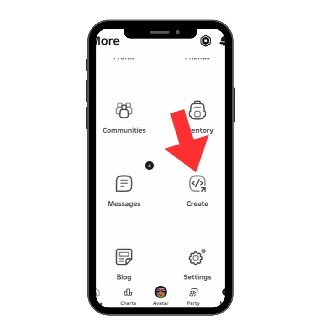 Tap the three lines (☰) in the top left, then select the Creator Hub